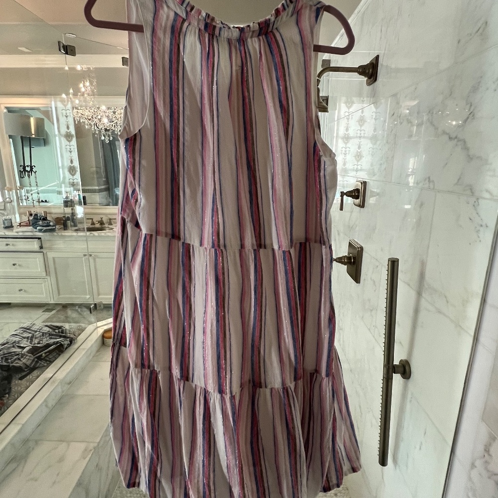 Tommy Bahama String Of Silver Linen-Blend Short Sundress, Coconut, Large - Picture 8 of 14